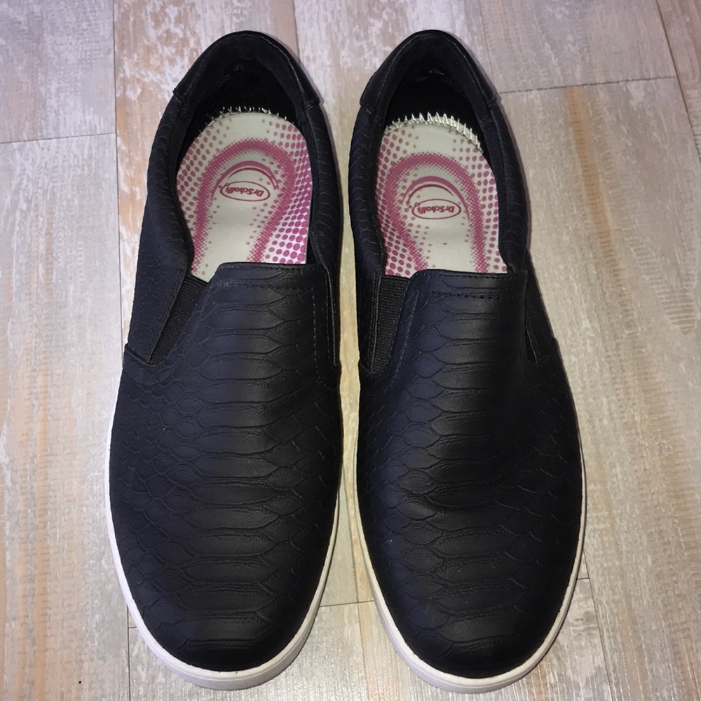 Dr. Scholl’s black leather slip on sneakers 9.5